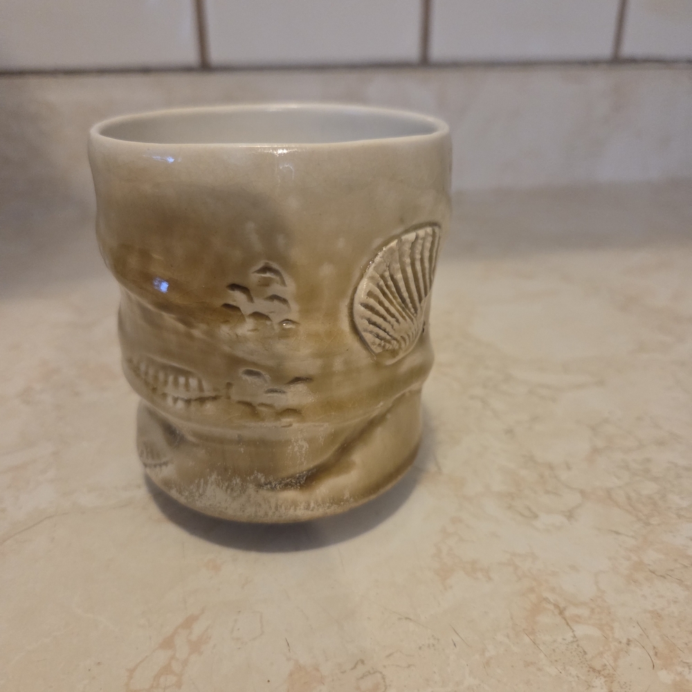 Studio Handmade Pottery Mug Cup Ocean Themed 12 Oz Art Pottery